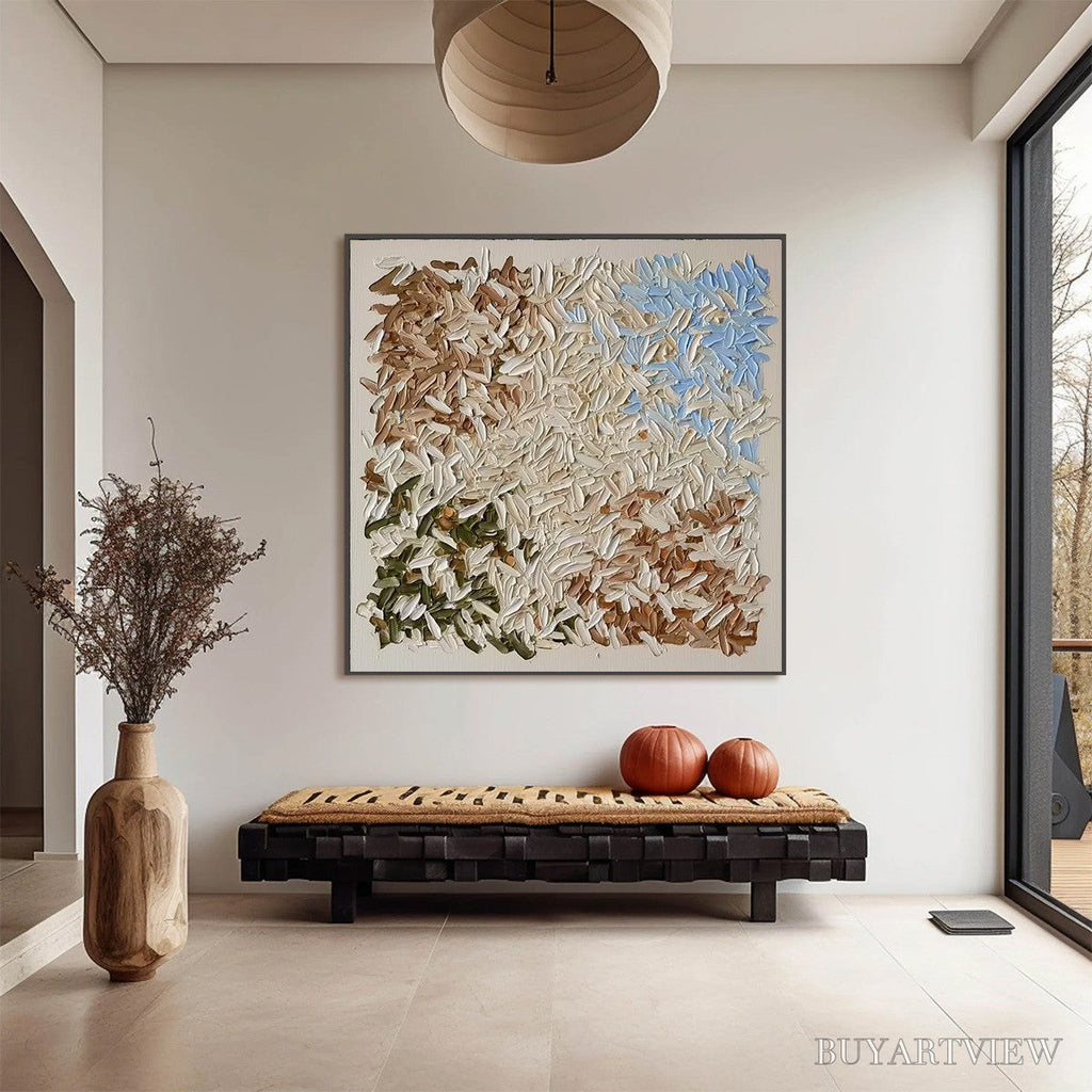 ARTOVITAS Terra Mosaic – Textured Earth Tone Abstract Impasto Painting - image 2