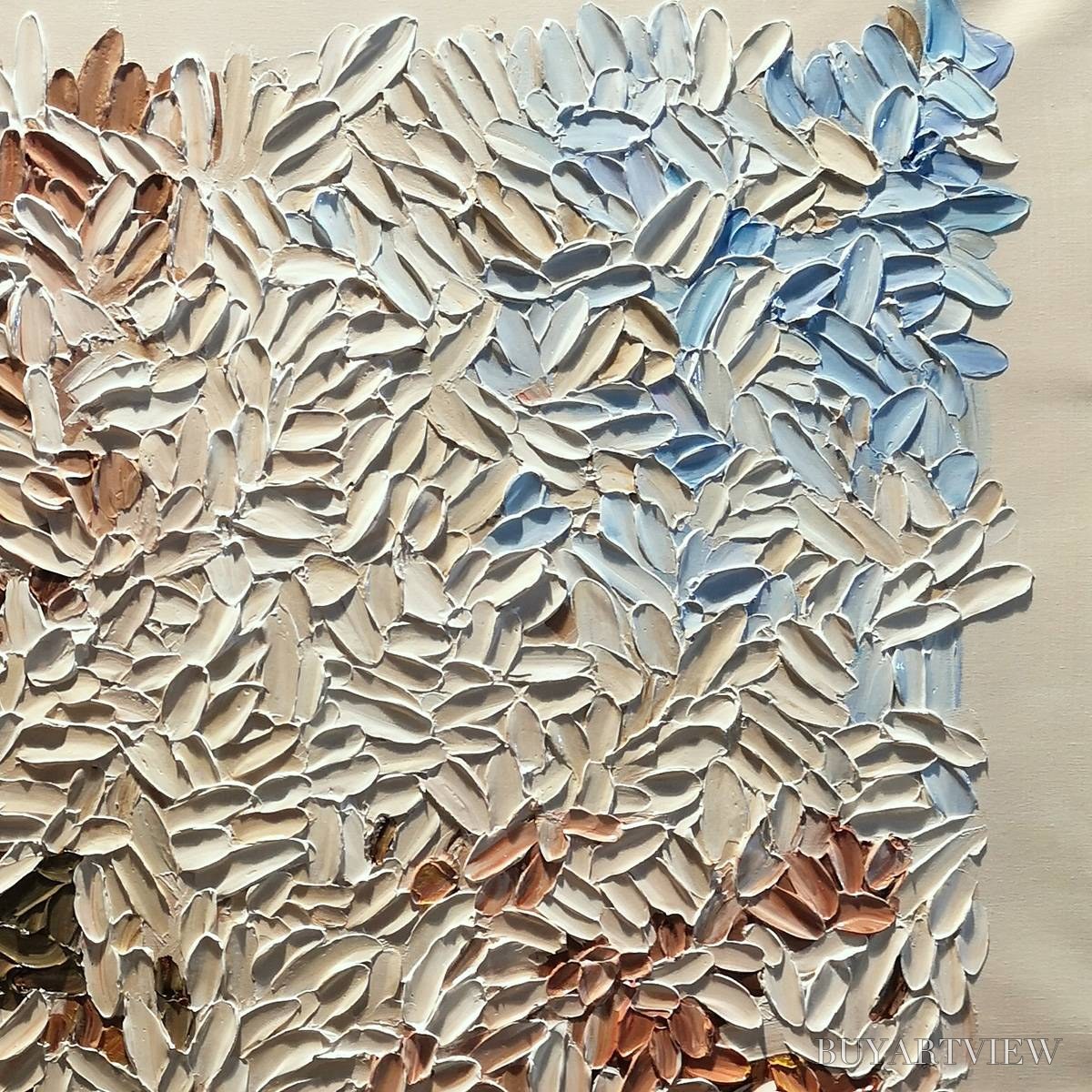 ARTOVITAS Terra Mosaic – Textured Earth Tone Abstract Impasto Painting - image 3