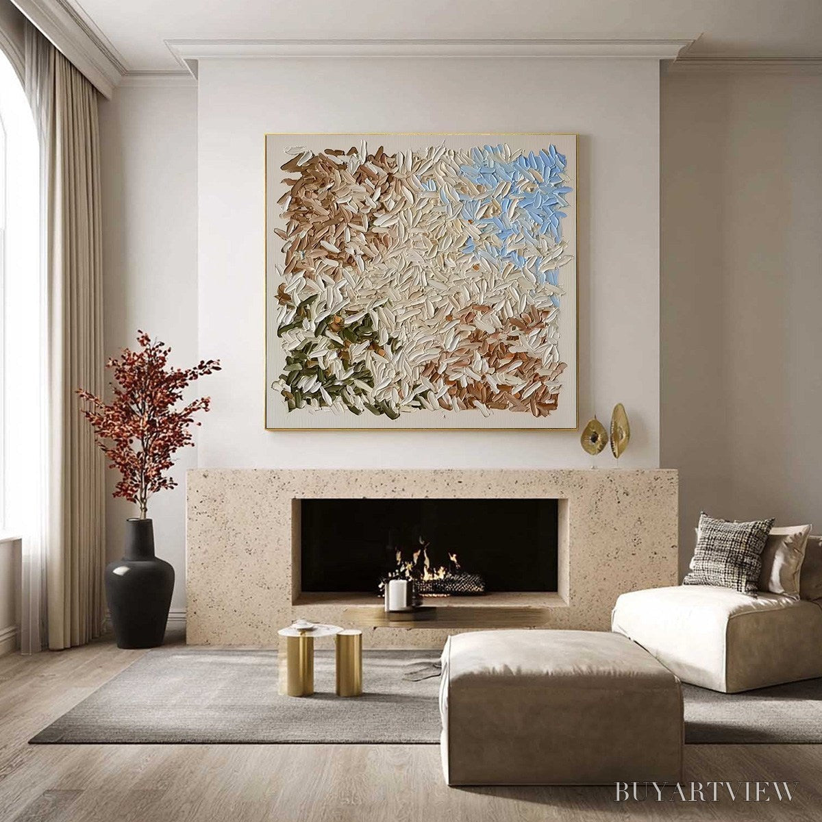 ARTOVITAS Terra Mosaic – Textured Earth Tone Abstract Impasto Painting - image 4