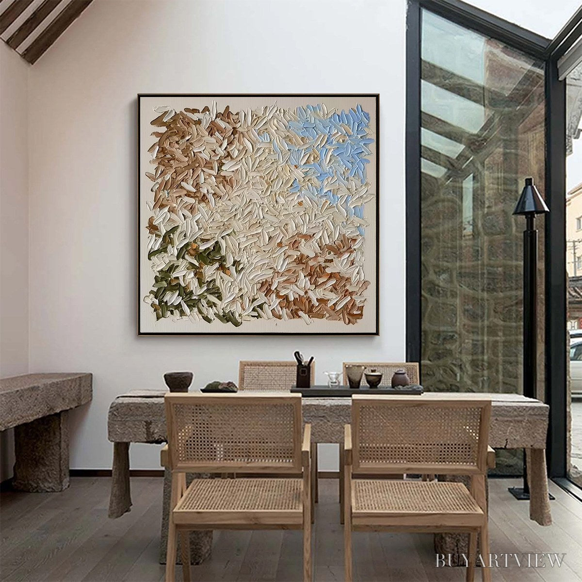 ARTOVITAS Terra Mosaic – Textured Earth Tone Abstract Impasto Painting - image 5