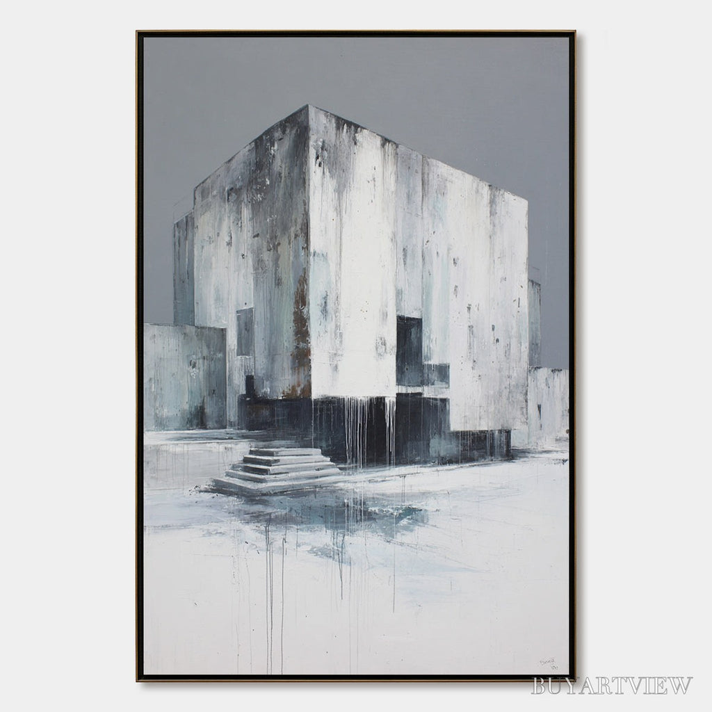 ARTOVITAS Monolithic Echo – Minimalist Abstract Architectural Painting - image 1