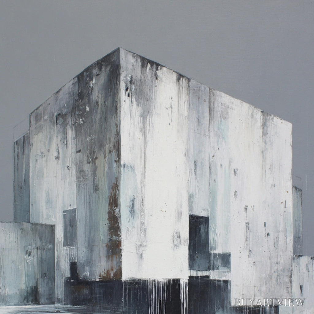 ARTOVITAS Monolithic Echo – Minimalist Abstract Architectural Painting - image 3