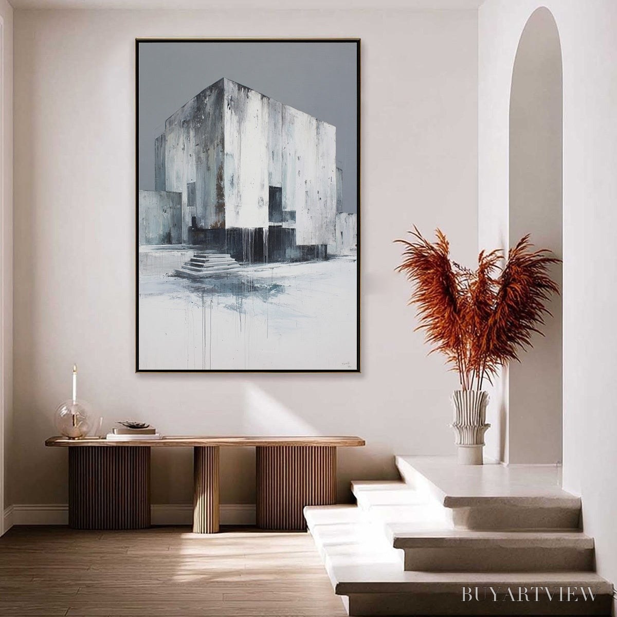 ARTOVITAS Monolithic Echo – Minimalist Abstract Architectural Painting - image 4