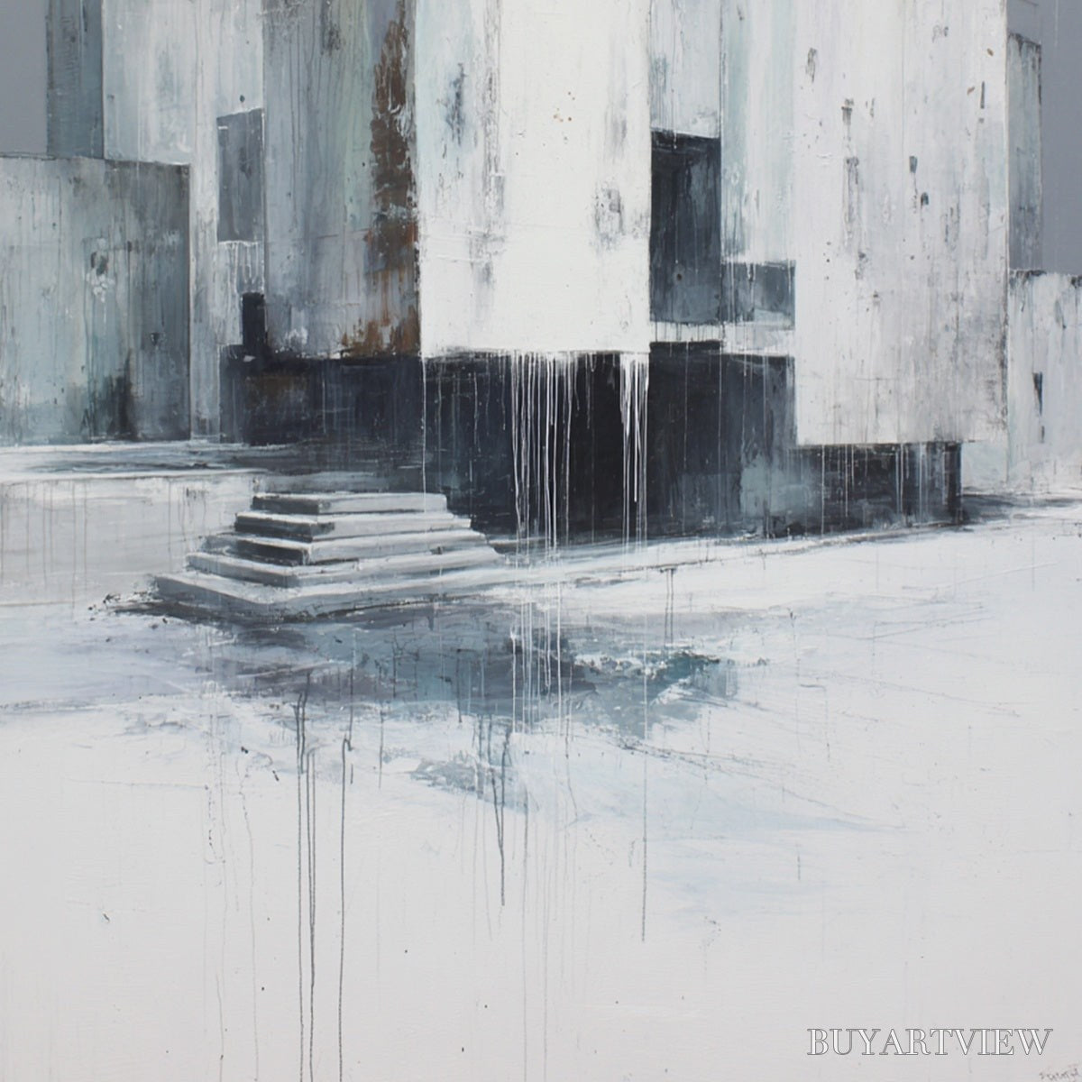 ARTOVITAS Monolithic Echo – Minimalist Abstract Architectural Painting - image 5