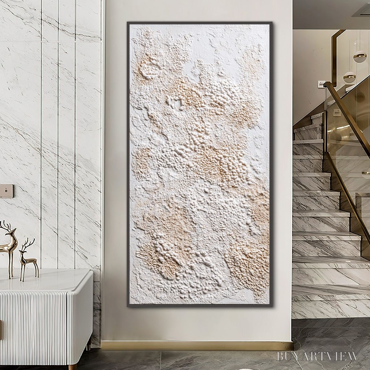 ARTOVITAS Terra Veil – Wabi Sabi Textured Minimalist Abstract Painting - image 2