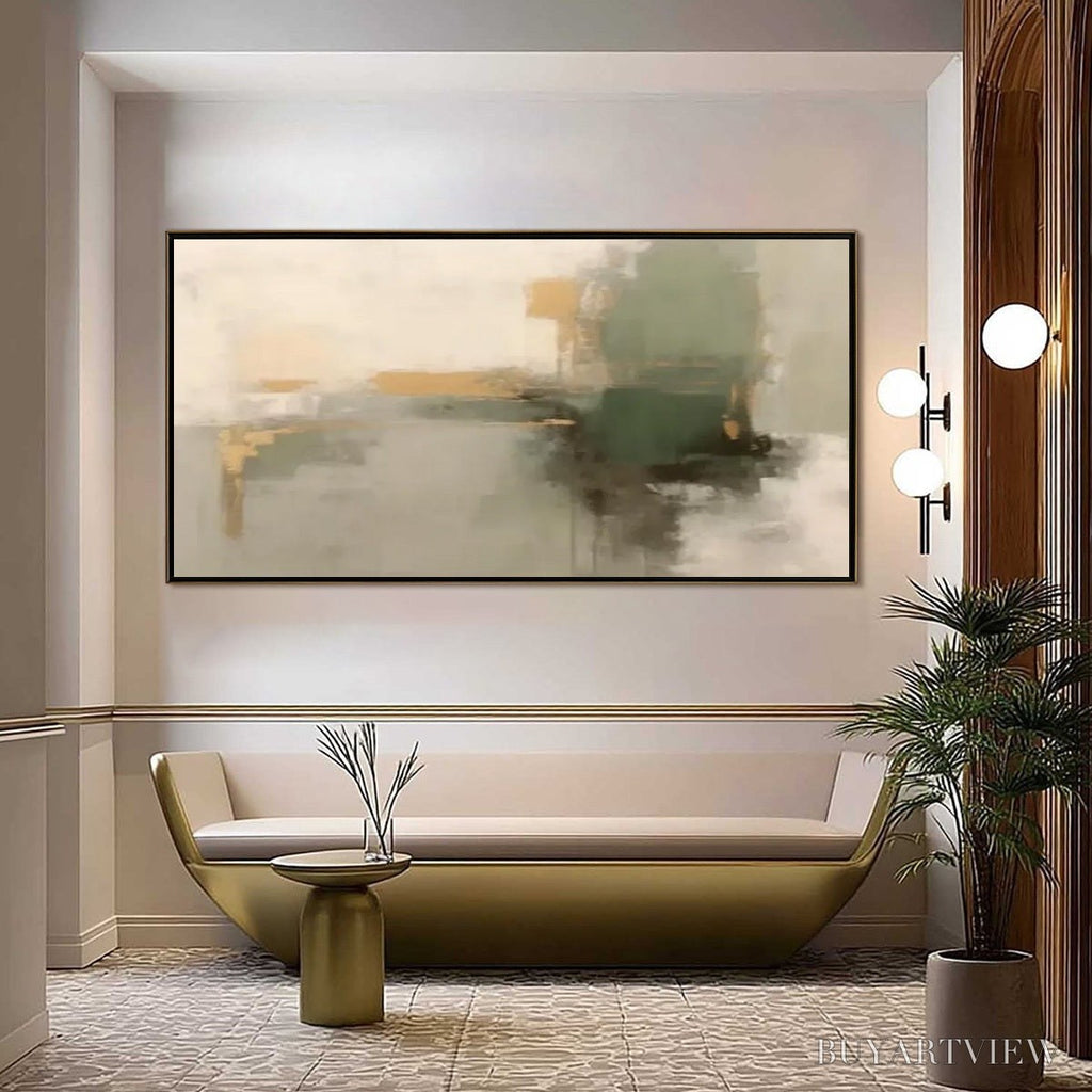 ARTOVITAS Verdant Echo – Wabi Sabi Abstract Landscape Painting - image 2