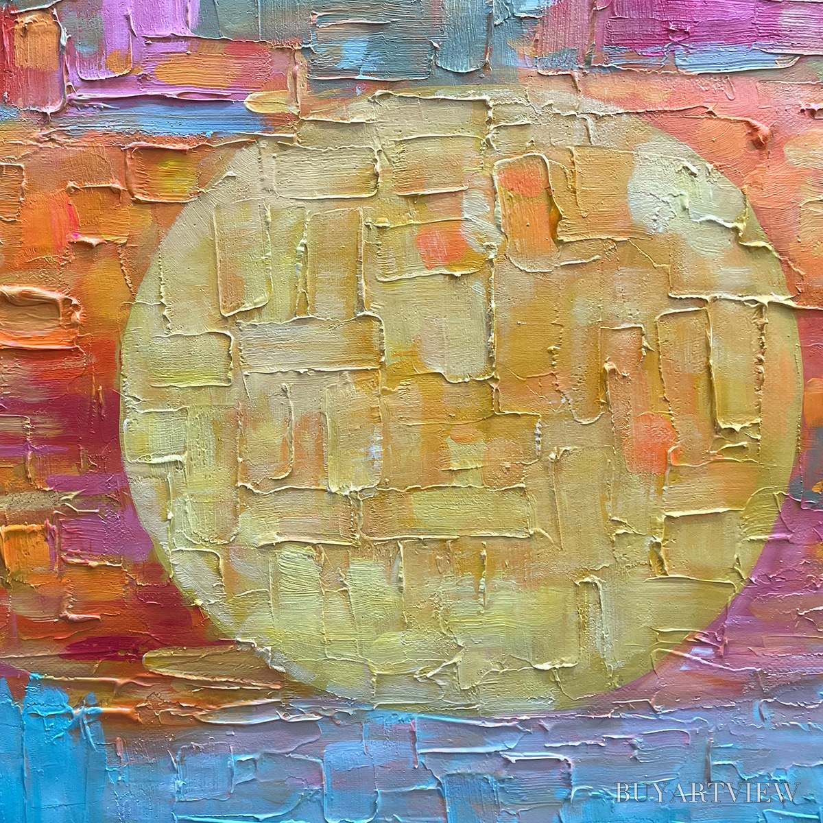 ARTOVITAS Harvest Moon – Textured Impasto Landscape Oil Painting - image 5