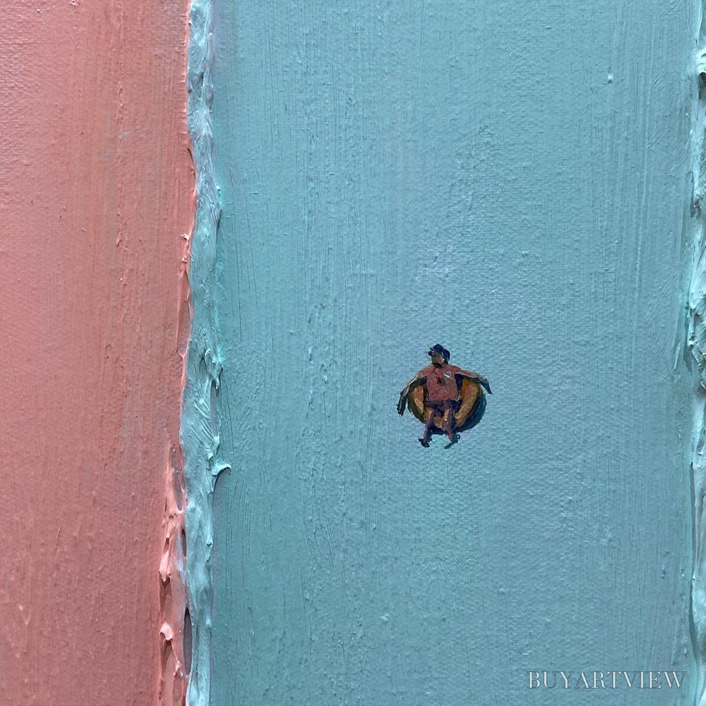 ARTOVITAS Candy Stripe Serenade – Minimalist Pastel Textured Oil Painting - image 6