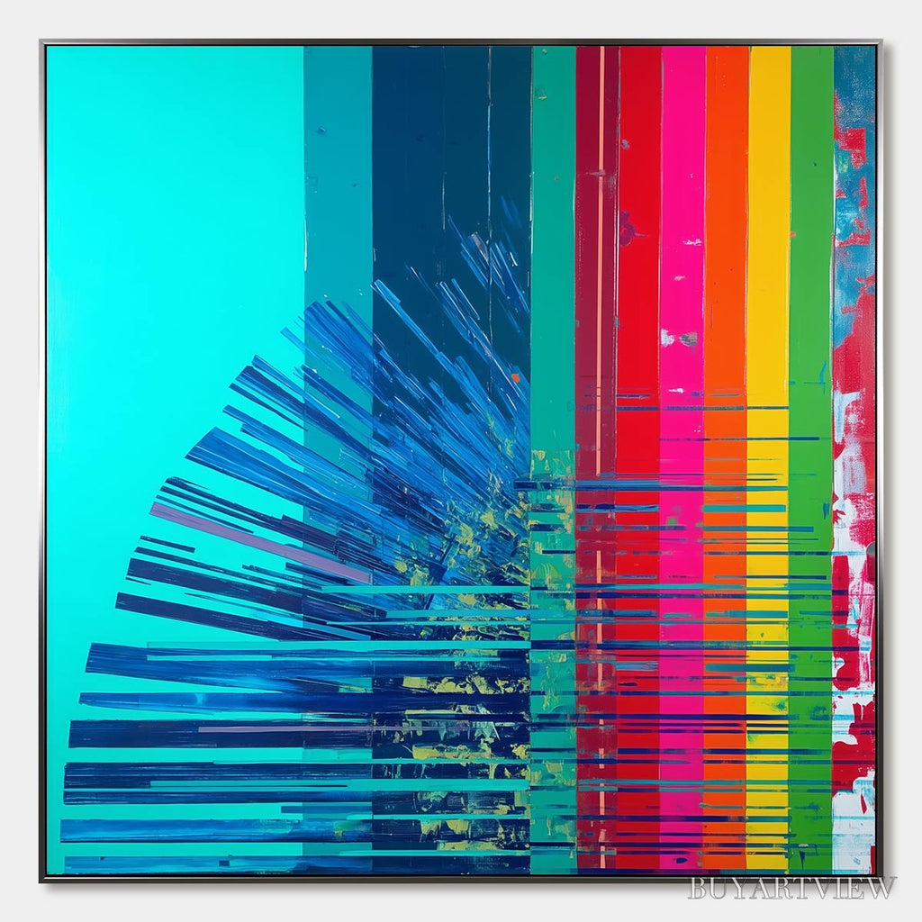 ARTOVITAS Digital Dawn – Vibrant Abstract Modern Oil Painting - image 1