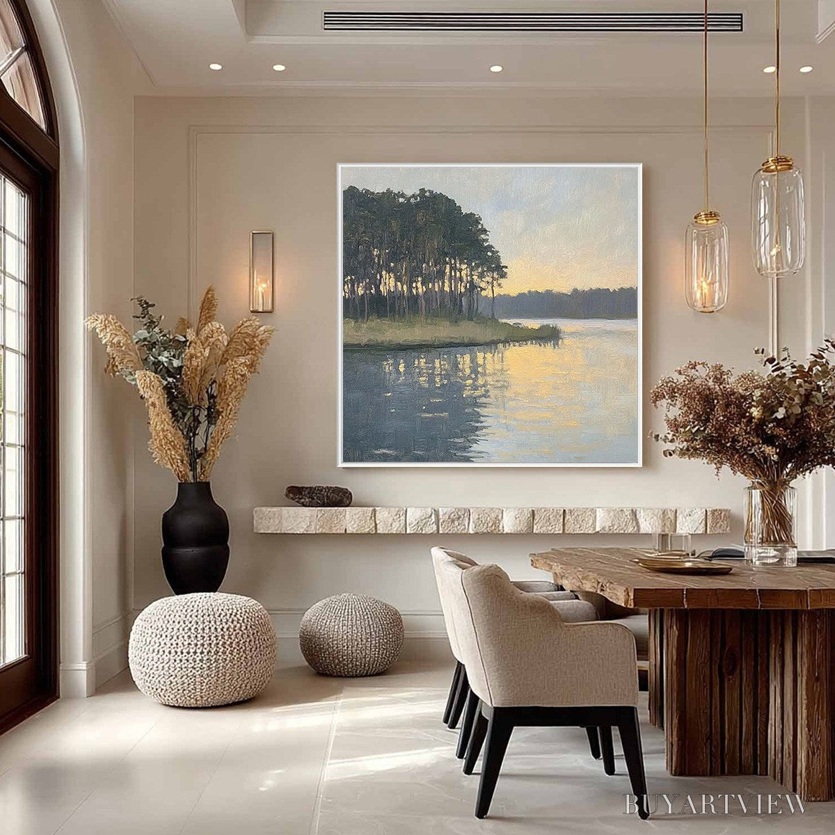 ARTOVITAS Golden Hour Serenity – Tranquil Landscape Oil Painting - image 2