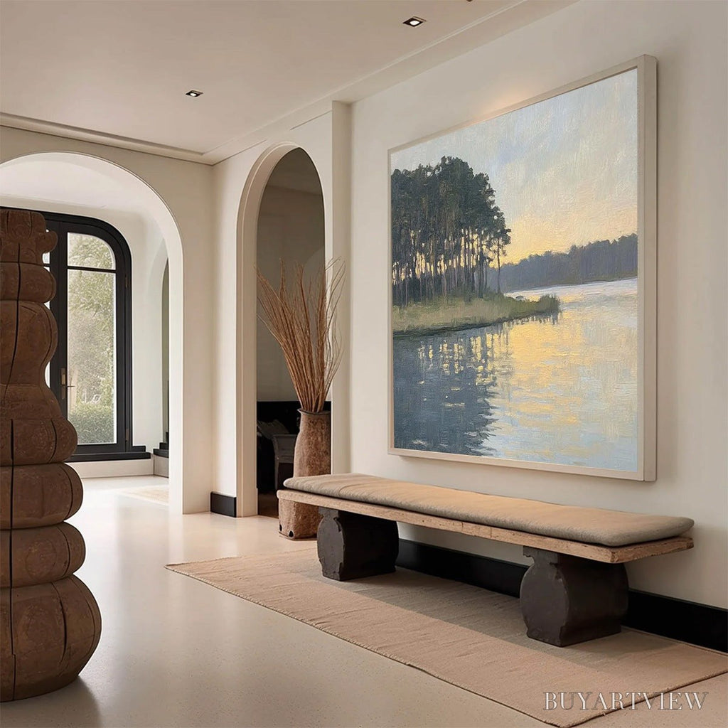 ARTOVITAS Golden Hour Serenity – Tranquil Landscape Oil Painting - image 5