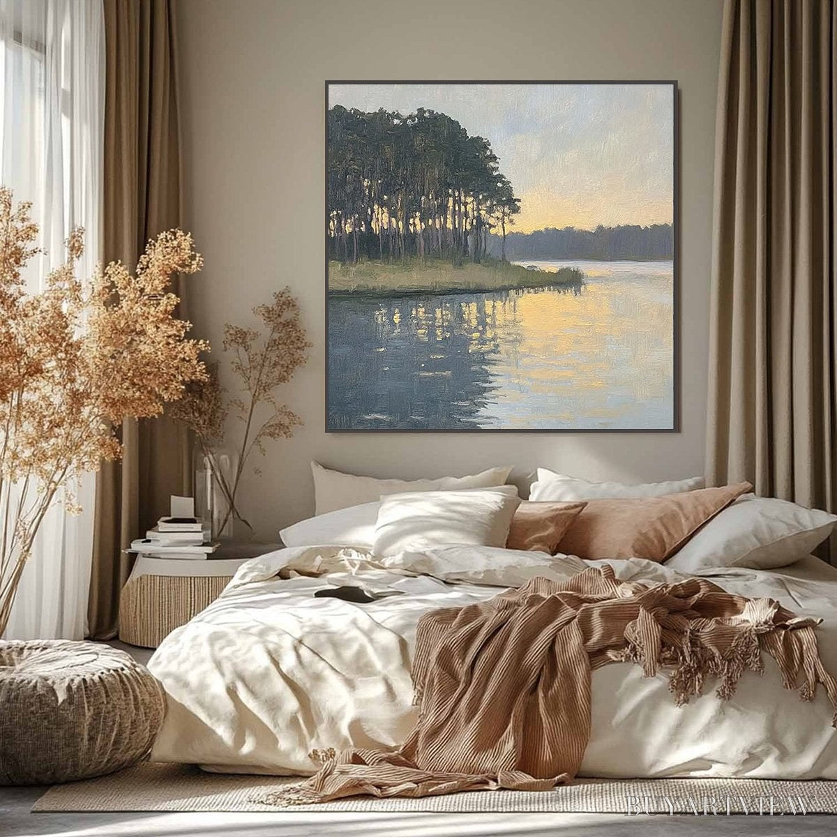 ARTOVITAS Golden Hour Serenity – Tranquil Landscape Oil Painting - image 6