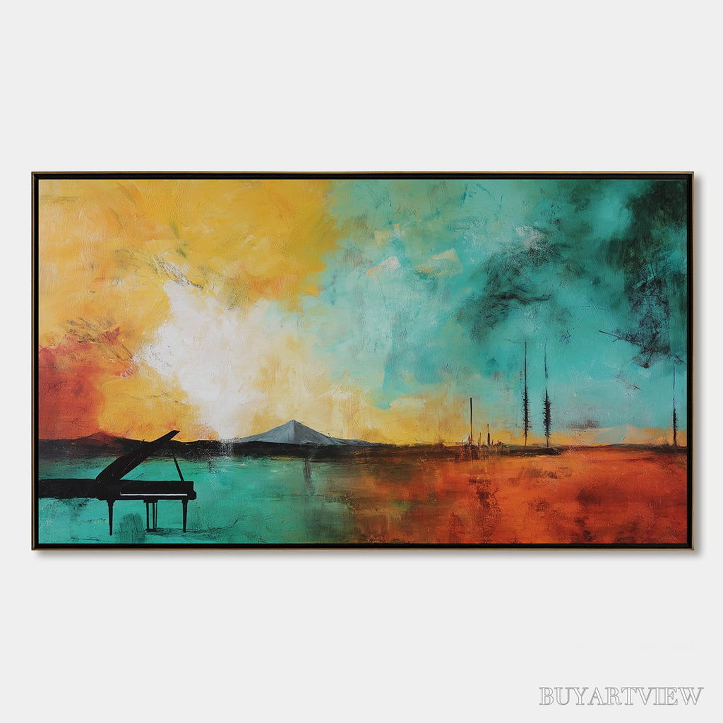 ARTOVITAS Sonata Horizon – Vibrant Abstract Landscape Oil Painting - image 1