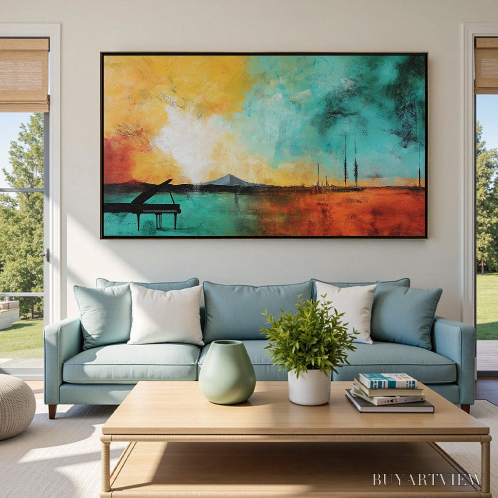 ARTOVITAS Sonata Horizon – Vibrant Abstract Landscape Oil Painting - image 2