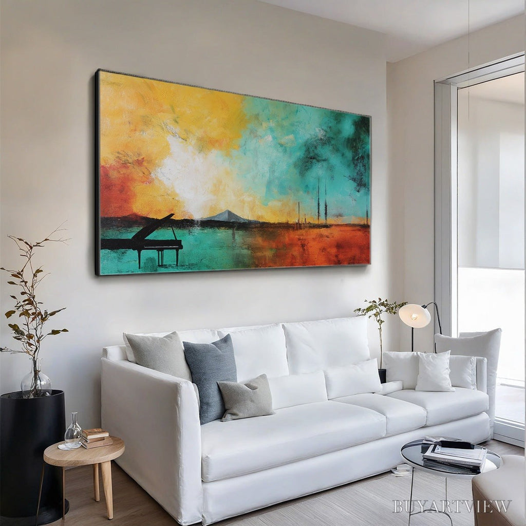 ARTOVITAS Sonata Horizon – Vibrant Abstract Landscape Oil Painting - image 3