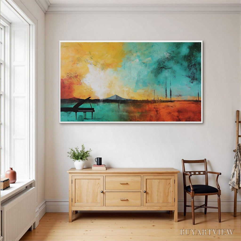 ARTOVITAS Sonata Horizon – Vibrant Abstract Landscape Oil Painting - image 4