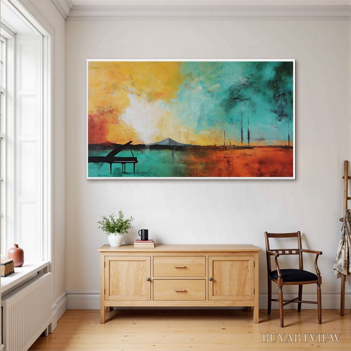 ARTOVITAS Sonata Horizon – Vibrant Abstract Landscape Oil Painting - image 4