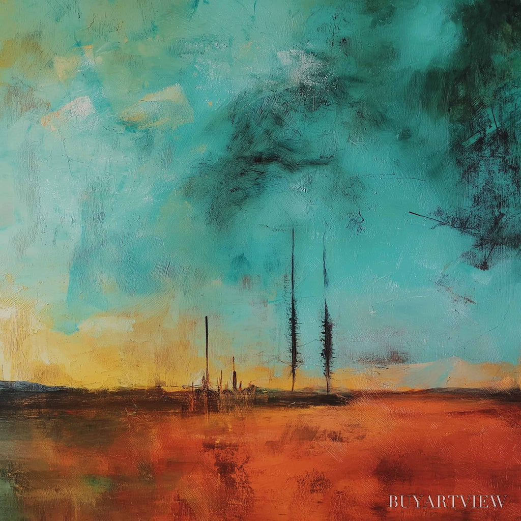 ARTOVITAS Sonata Horizon – Vibrant Abstract Landscape Oil Painting - image 5