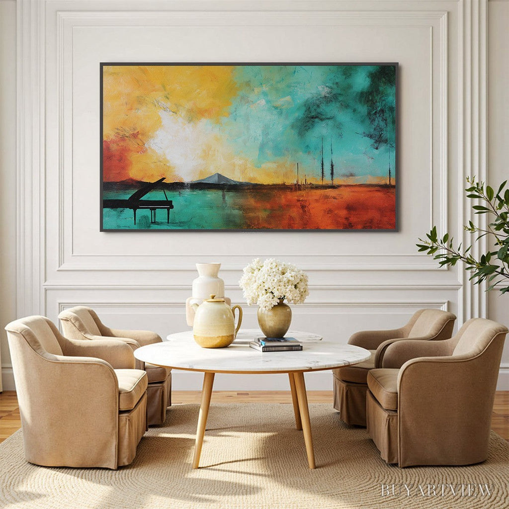 ARTOVITAS Sonata Horizon – Vibrant Abstract Landscape Oil Painting - image 6