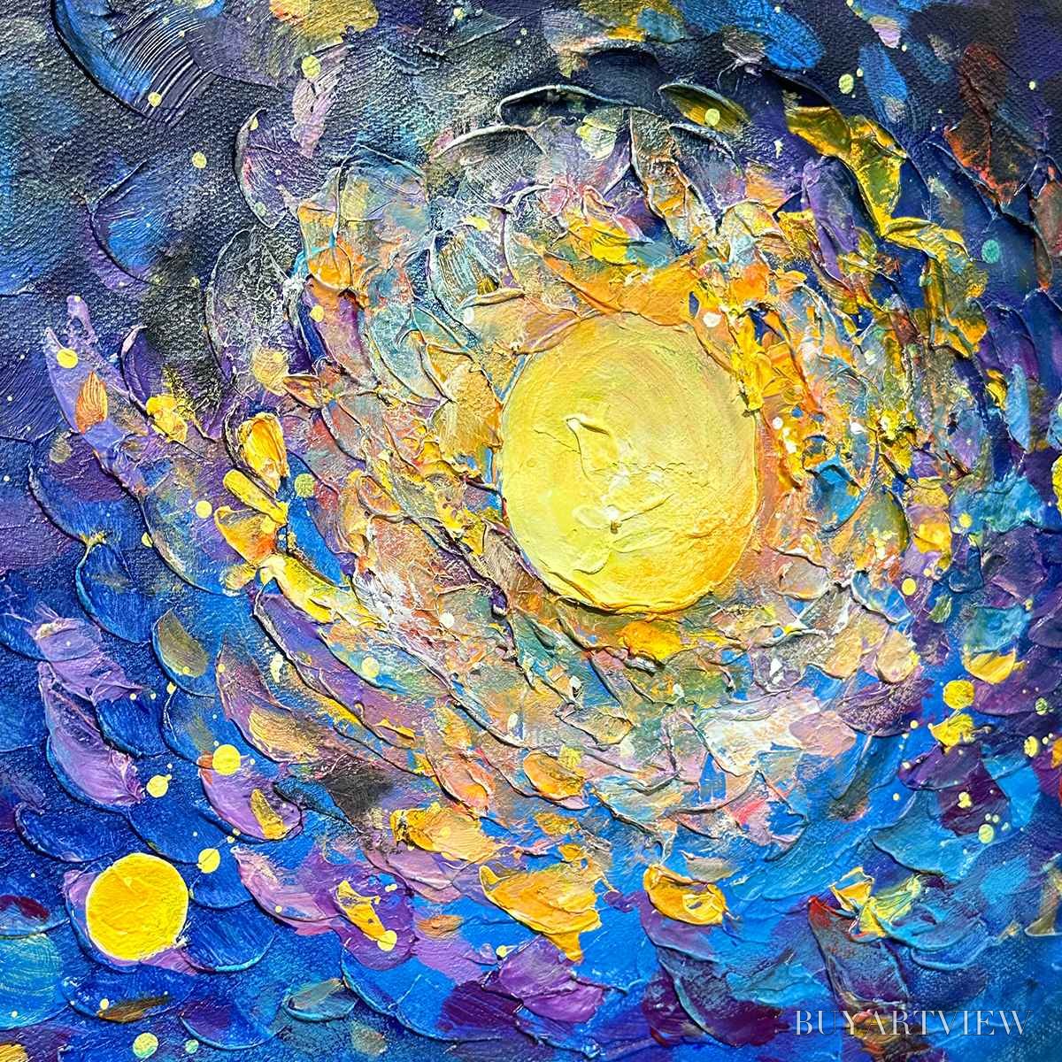 ARTOVITAS Starry Voyage – Impressionist Nightscape Oil Painting in Blue - image 3