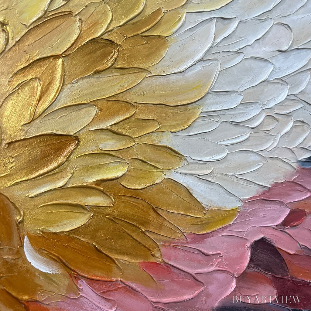 ARTOVITAS Seraph'S Grace – Angelic Wings Impasto Oil Painting - image 3