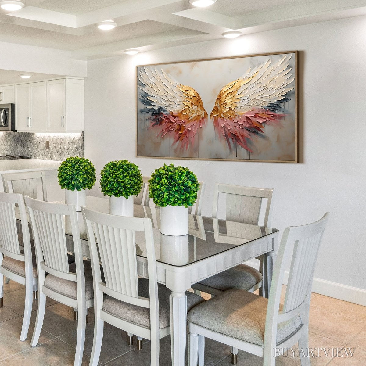 ARTOVITAS Seraph'S Grace – Angelic Wings Impasto Oil Painting - image 4
