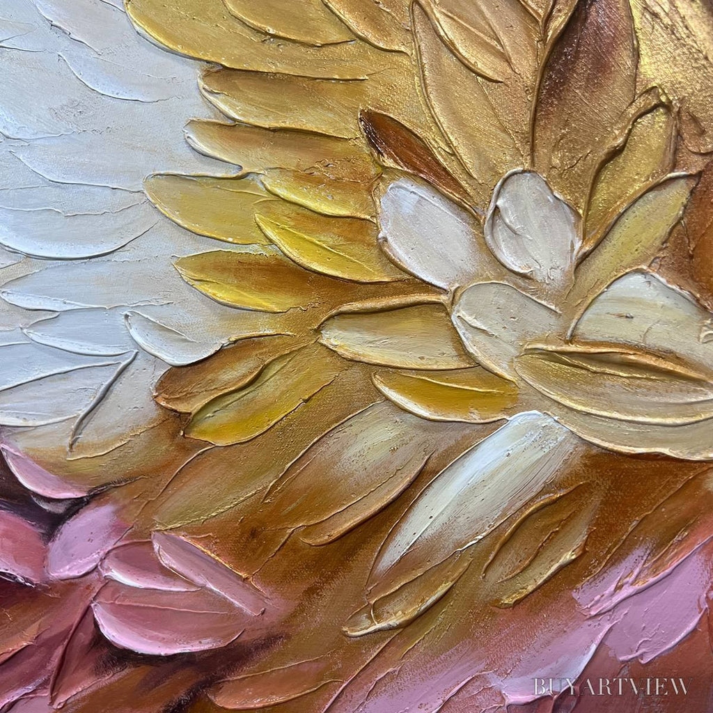 ARTOVITAS Seraph'S Grace – Angelic Wings Impasto Oil Painting - image 5