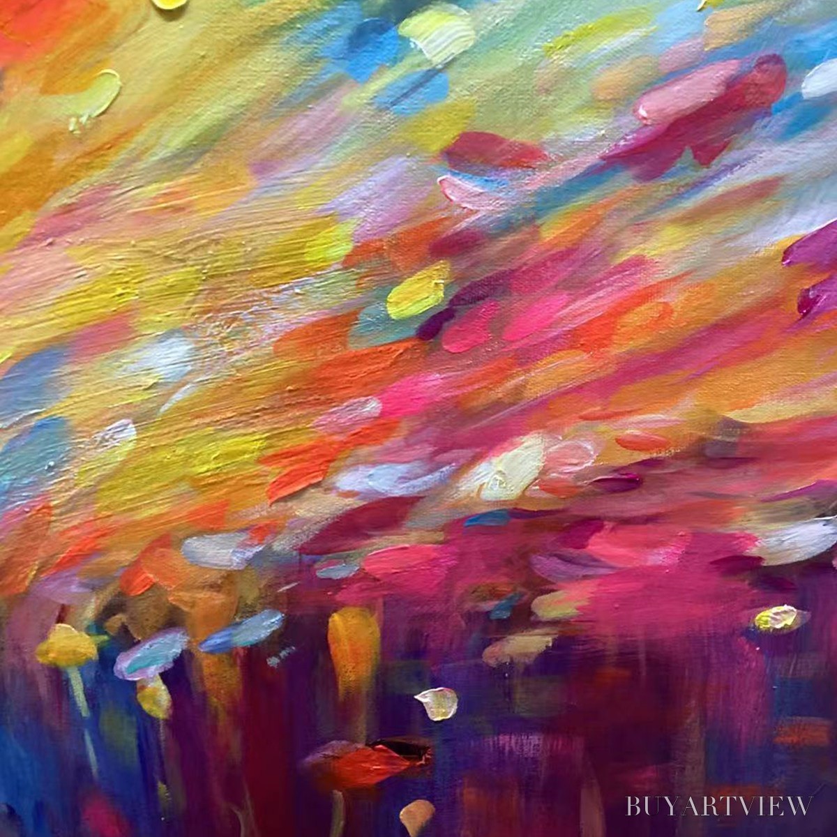 ARTOVITAS Radiant Dawn – Abstract Oil Painting - image 6