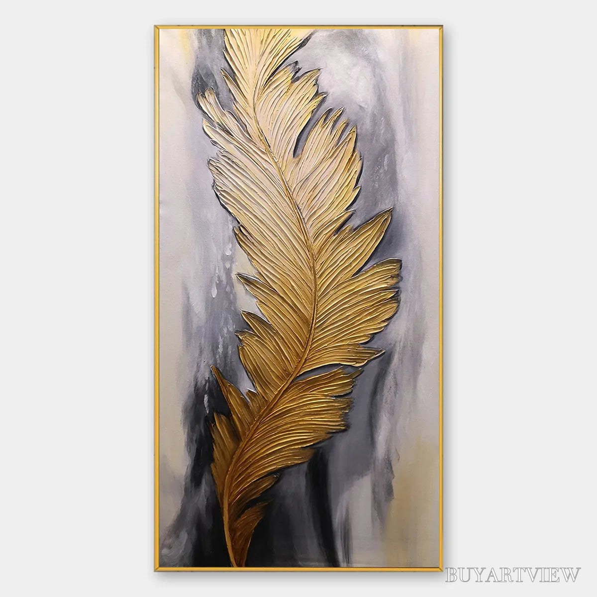 ARTOVITAS Blemished Sky – Abstract Feather Oil Painting - image 1