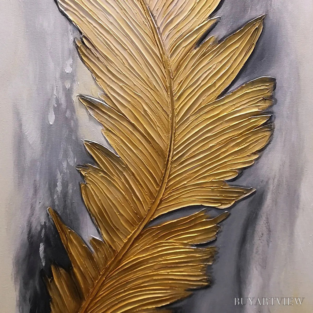 ARTOVITAS Blemished Sky – Abstract Feather Oil Painting - image 3