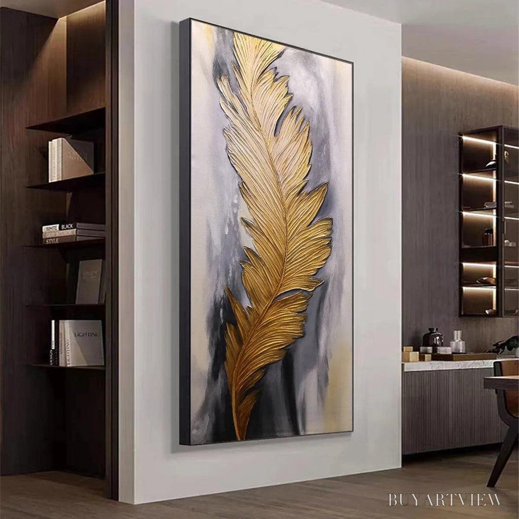 ARTOVITAS Blemished Sky – Abstract Feather Oil Painting - image 4
