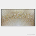 ARTOVITAS Golden Aurora – Abstract Painting in Gold and Beige, Horizontal Canvas, Modern - image 1
