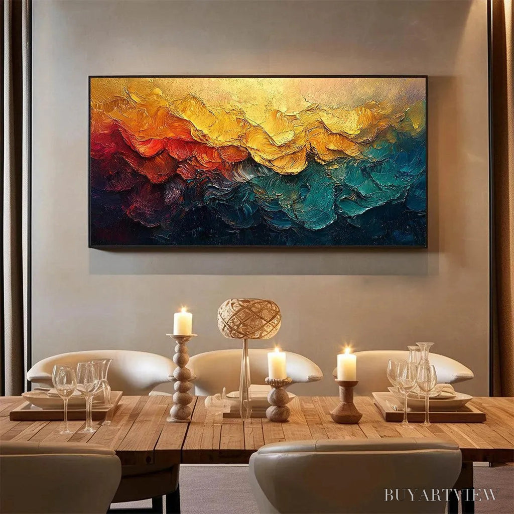 ARTOVITAS Molten Horizon – Textured Impasto Abstract Landscape Oil Painting - image 2