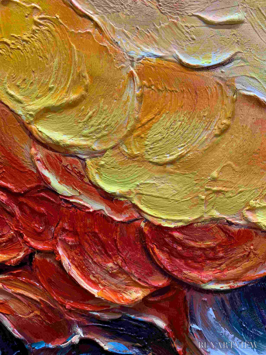 ARTOVITAS Molten Horizon – Textured Impasto Abstract Landscape Oil Painting - image 5