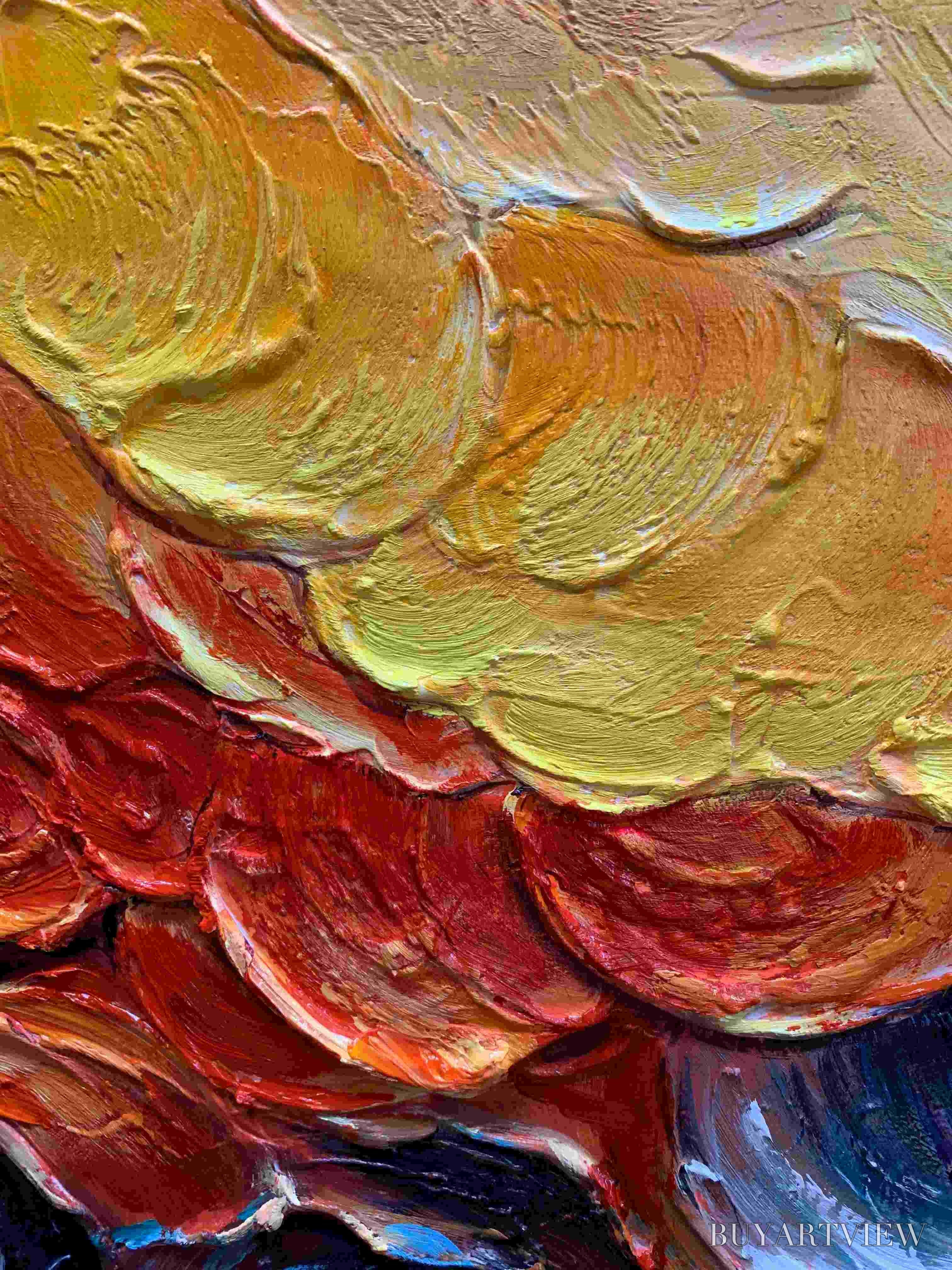 ARTOVITAS Molten Horizon – Textured Impasto Abstract Landscape Oil Painting - image 5