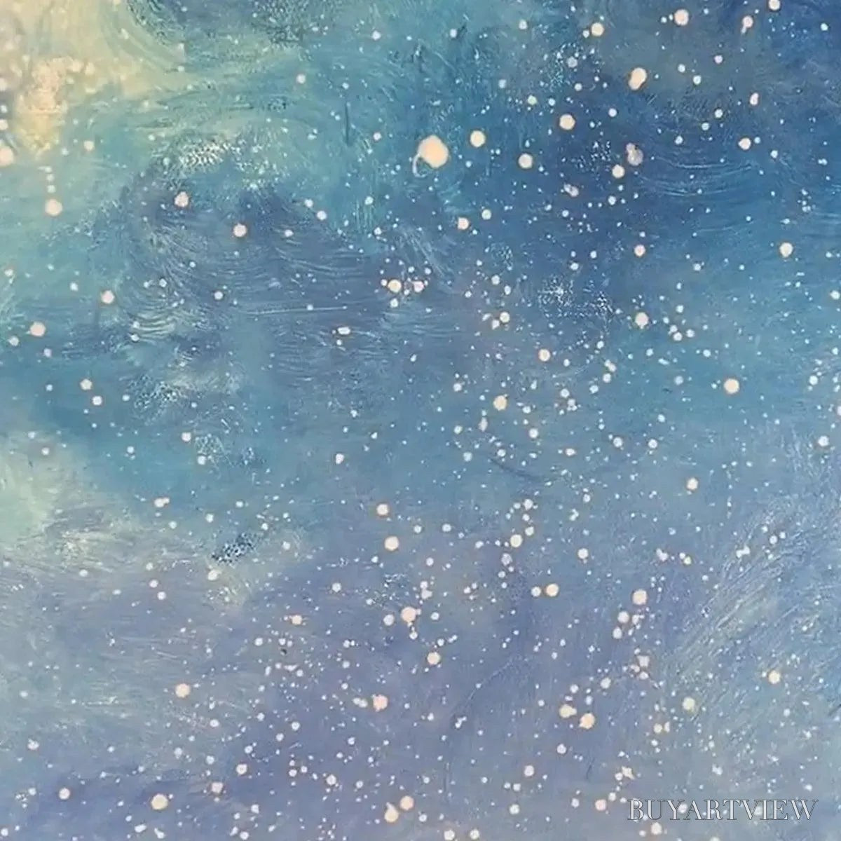 ARTOVITAS Celestial Dreamscape – Nightscape Painting, Starry Sky , Panoramic Landscape, Horizontal Canvas - image 3