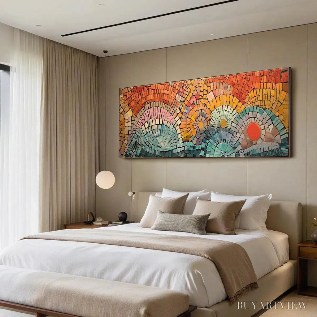 ARTOVITAS Mosaic Sunset Panoramic – Mosaic Painting, Panoramic , Colorful Decor - image 6
