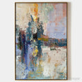 ARTOVITAS Hazy Skies – Colorful Abstract Painting, Textured , Vertical Canvas, Modern Art - image 1