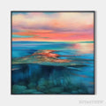 ARTOVITAS Coral Reef Sunset – Vibrant Coastal Sunset Painting, Square - image 1