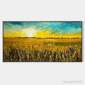 ARTOVITAS Golden Sunset Field – Landscape Painting of a Wheat Field at Sunset - image 1