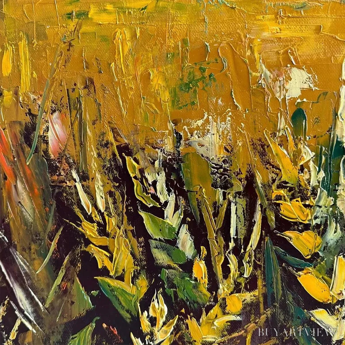 ARTOVITAS Golden Sunset Field – Landscape Painting of a Wheat Field at Sunset - image 3