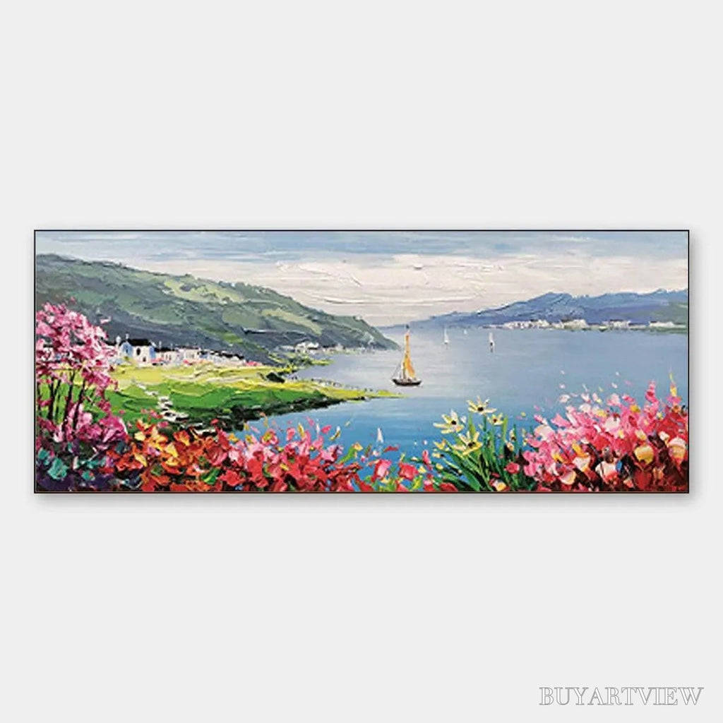 ARTOVITAS Seaside Charm – Impressionist Coastal Landscape Painting - image 1