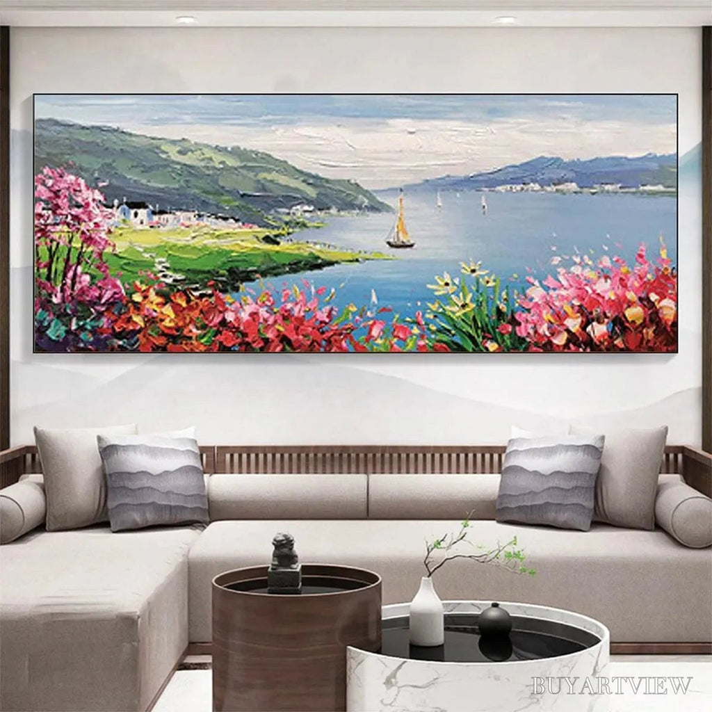 ARTOVITAS Seaside Charm – Impressionist Coastal Landscape Painting - image 3