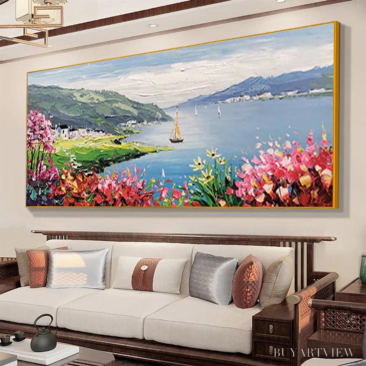ARTOVITAS Seaside Charm – Impressionist Coastal Landscape Painting - image 4