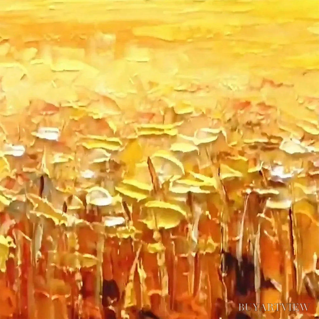ARTOVITAS Golden Harvest – Landscape Painting of a Golden Field at Sunset - image 3