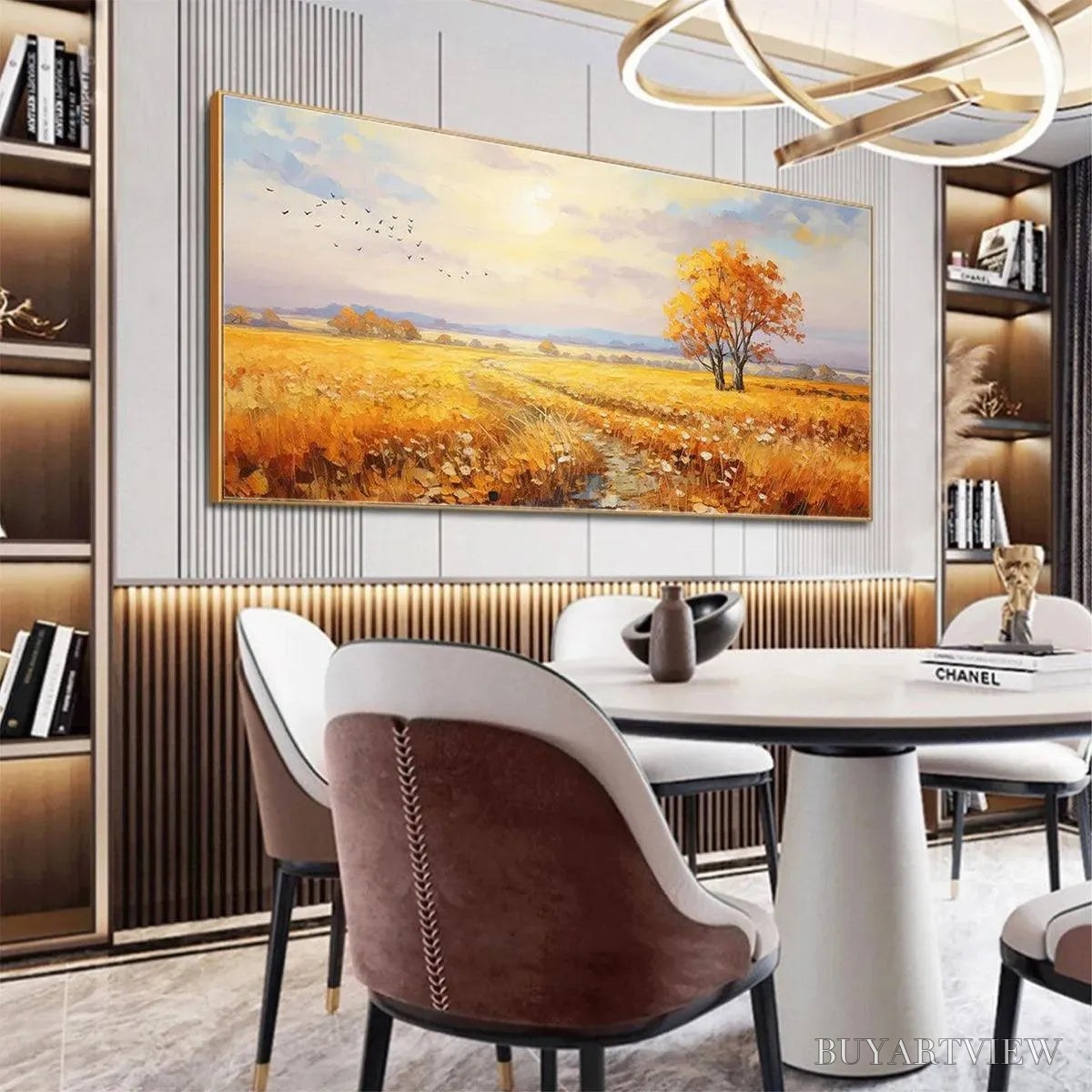 ARTOVITAS Golden Harvest – Landscape Painting of a Golden Field at Sunset - image 4