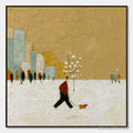 ARTOVITAS Winter Stroll – Textured Figurative Cityscape Painting - image 1