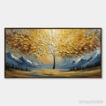 ARTOVITAS Aura of Gold – Textured Golden Tree of Life Landscape Painting - image 1