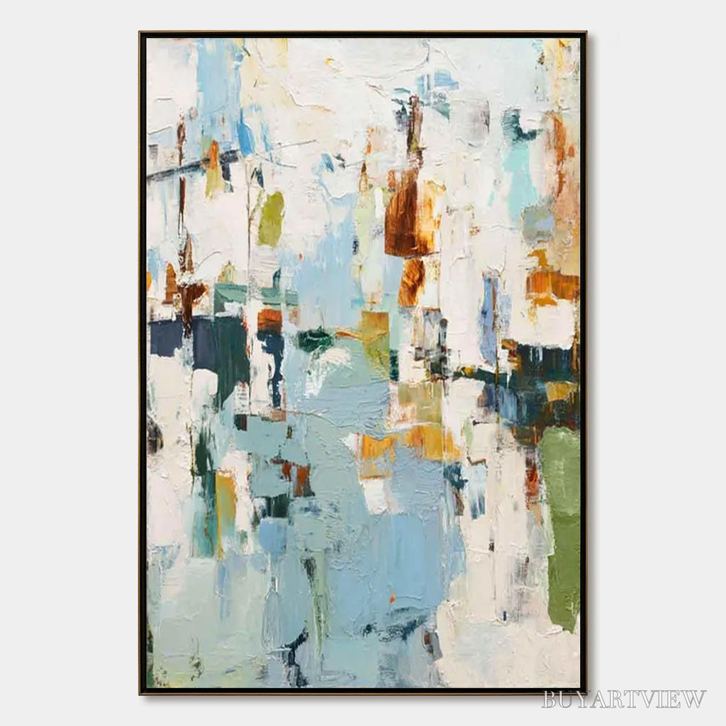 ARTOVITAS Winter'S Whisper – Textured Abstract Oil Painting - image 1