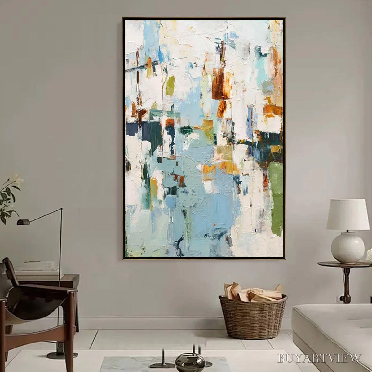 ARTOVITAS Winter'S Whisper – Textured Abstract Oil Painting - image 2
